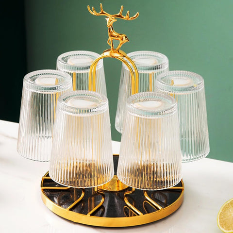 Pumtus rotating cup drying rack stand showing 360-degree access for efficient air drying