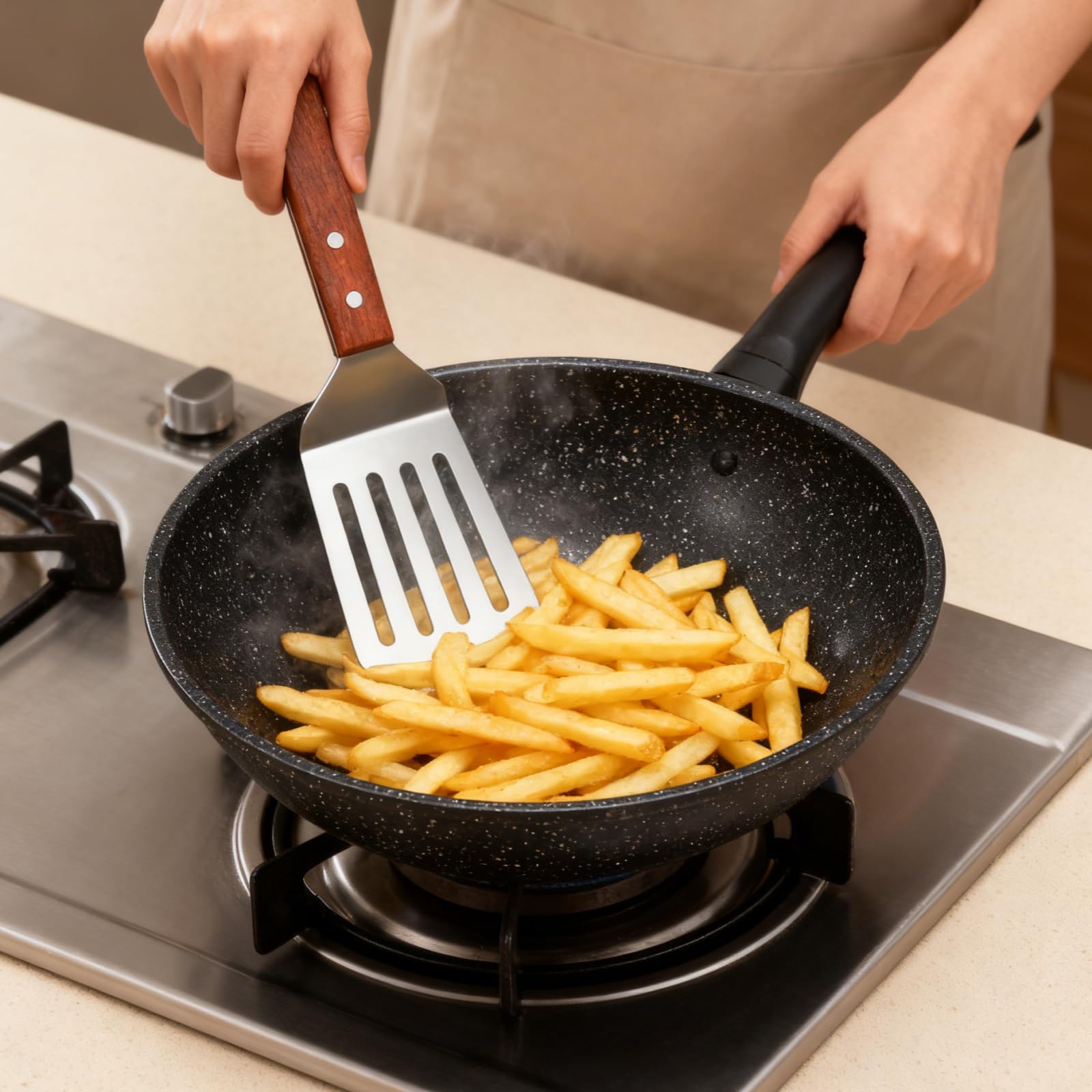 Pumtus BBQ-friendly spatula set great for grilling and flipping