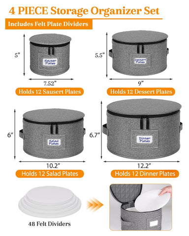 Punemi gray finish china storage container for moving or seasonal use