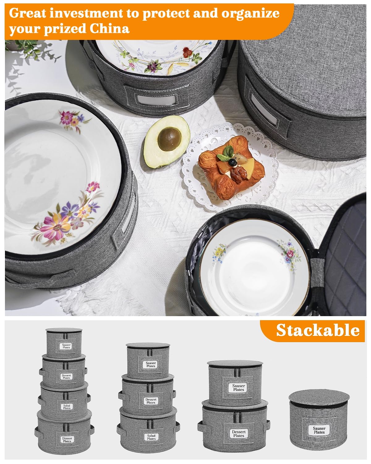 Punemi four-piece set stackable storage design enabling compact storage