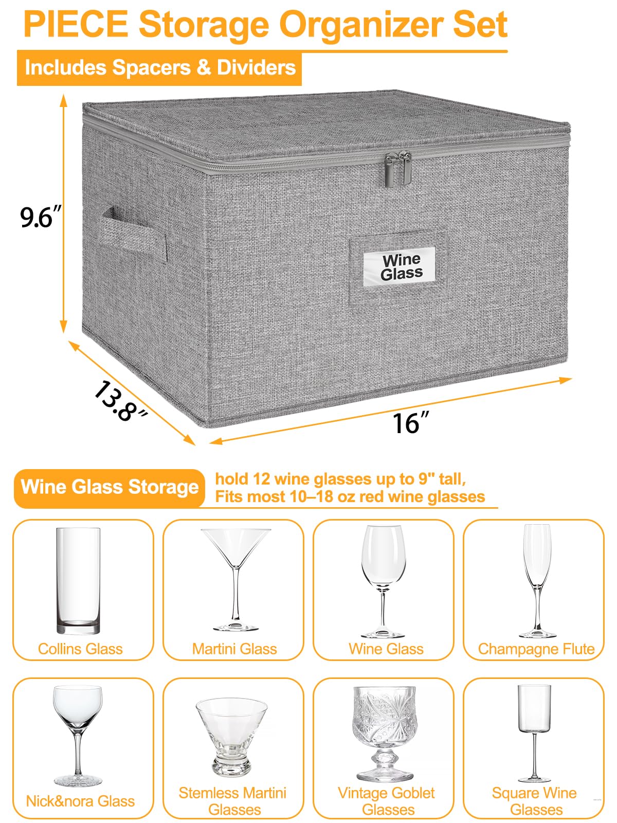 Punemi stemware storage container enables quick top-loading access for easy setup