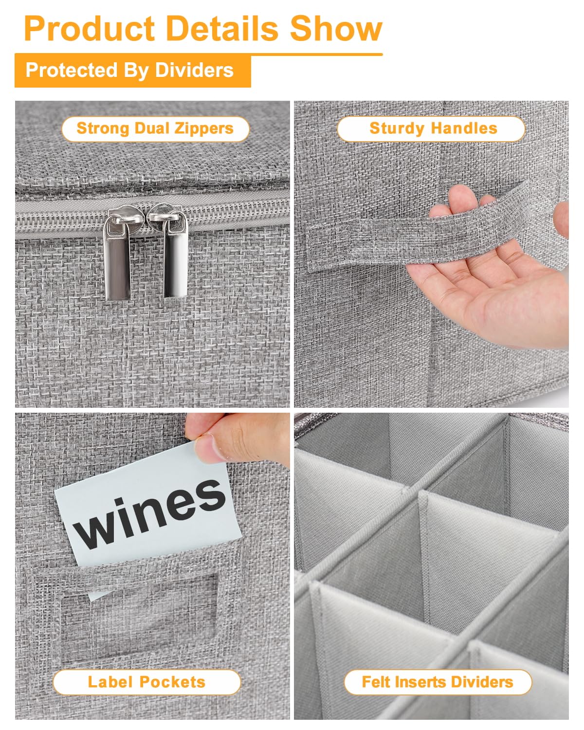 Punemi two-pack storage crates help you organize and stack wine glasses