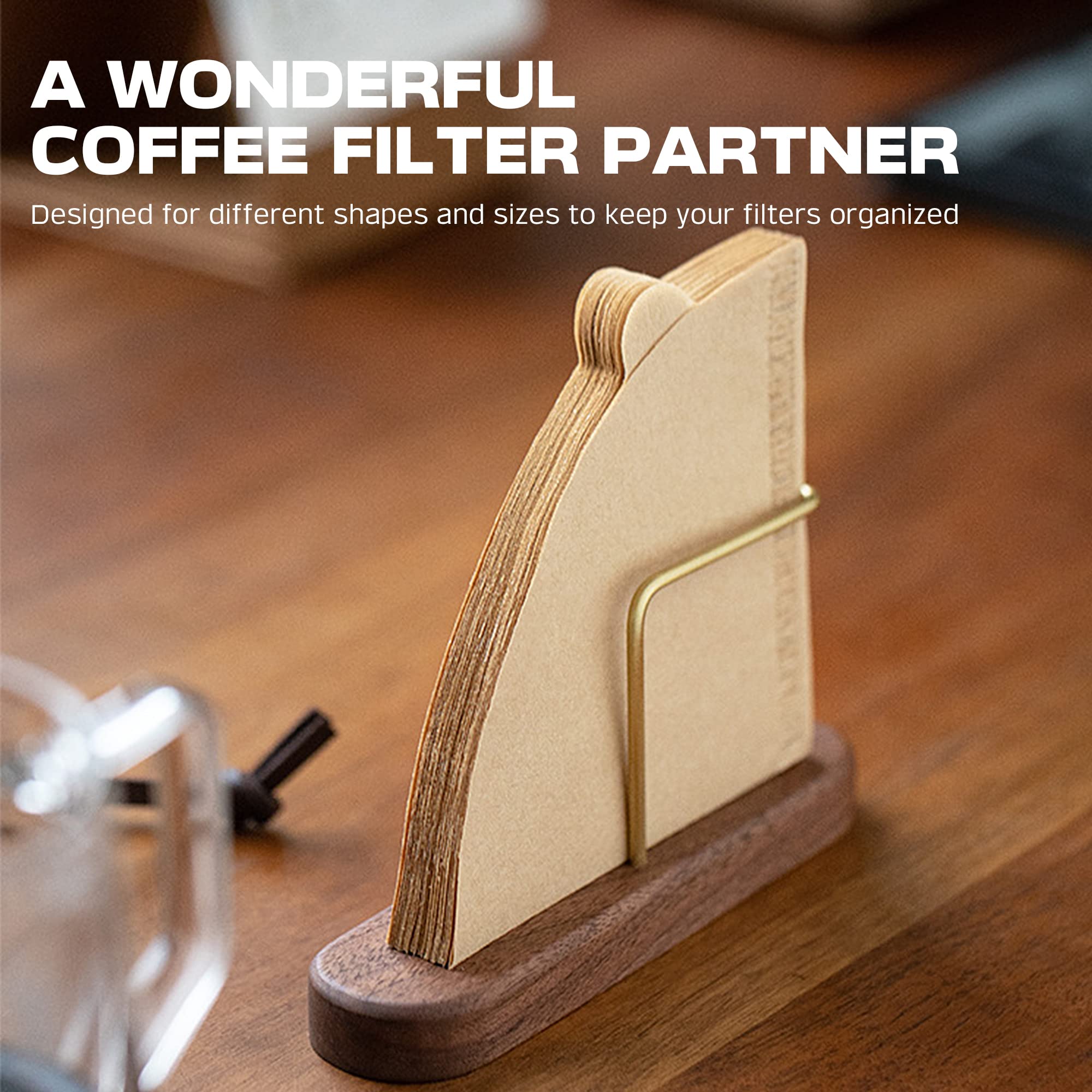 PUNNIO wooden base and brass rack showcase durable, elegant coffee storage.