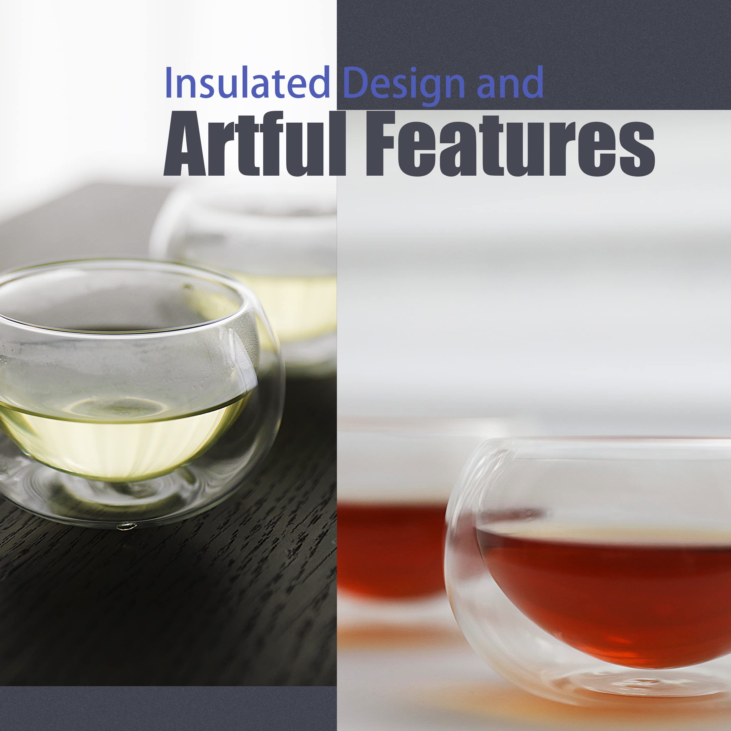 PunPun ergonomic no-handle glass cups for comfortable grip and easy sipping