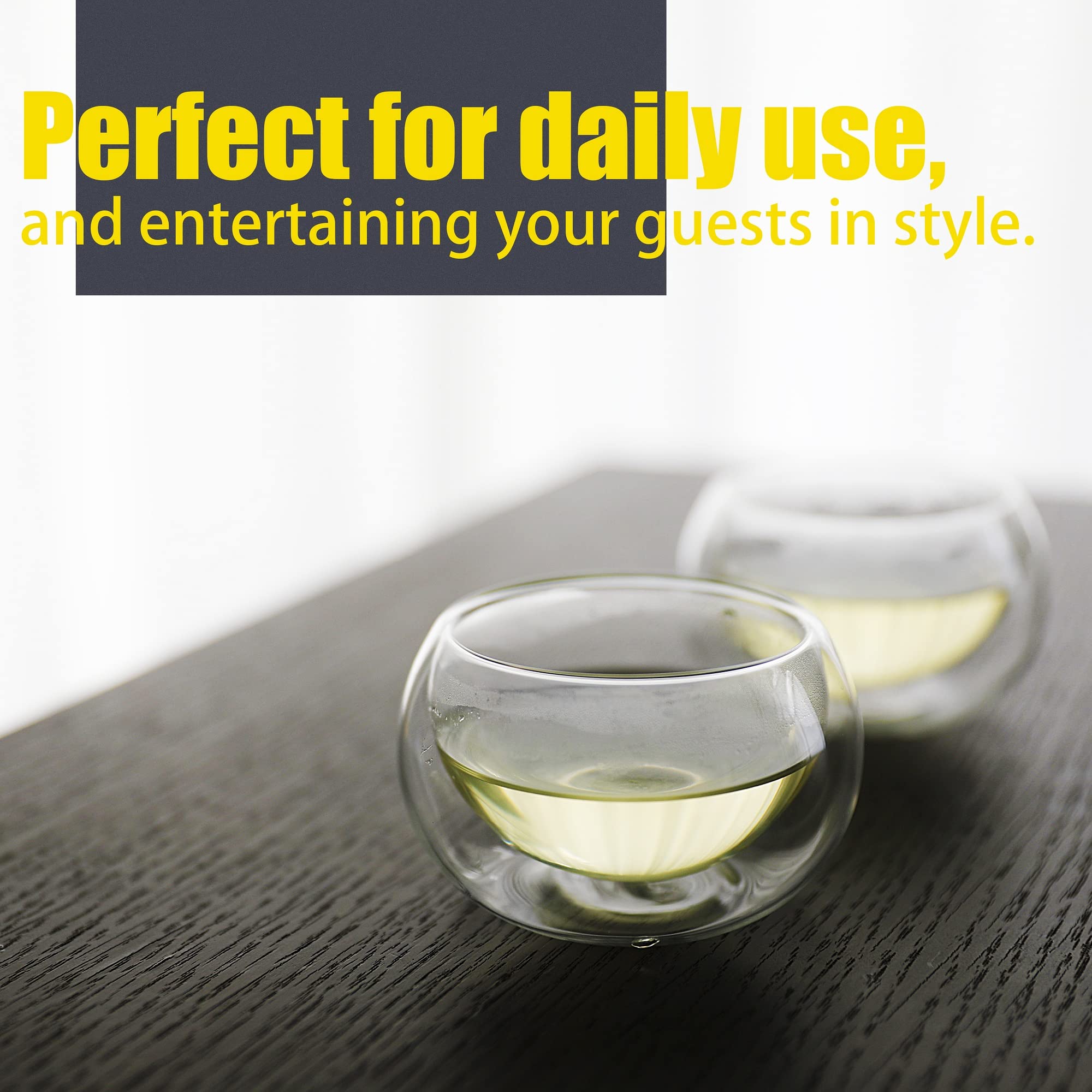 PunPun wide-mouth glass cups are easy to clean and preserve aroma