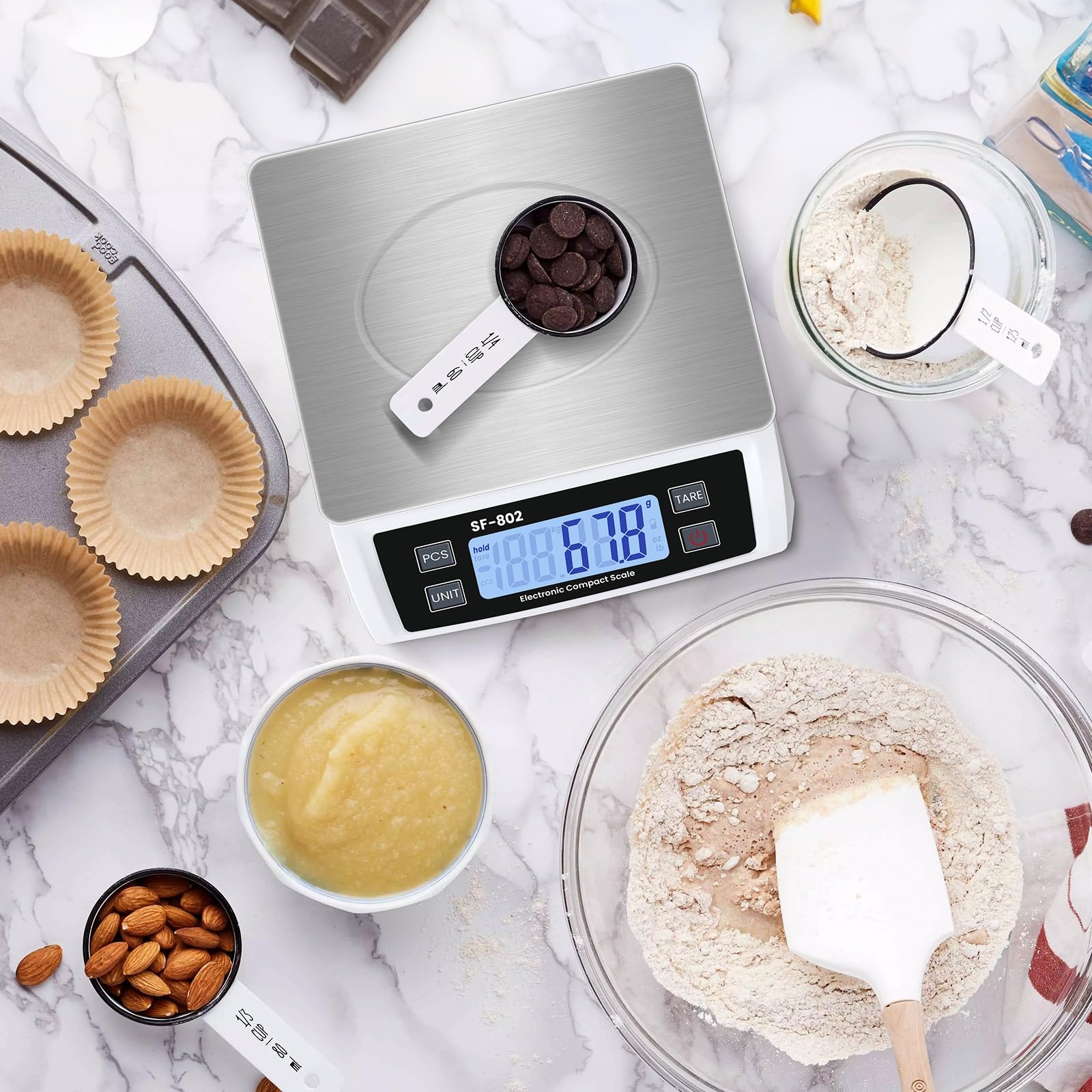 Puozult commercial-grade baking scale suitable for baking and portioning