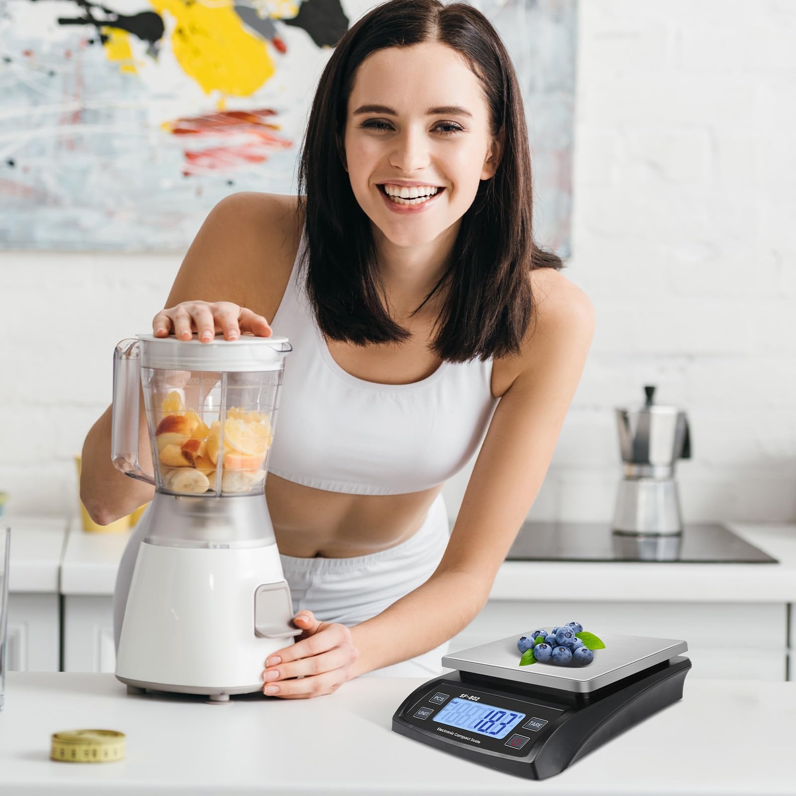 Puozult scale with large back-lit LCD display for easy measurement