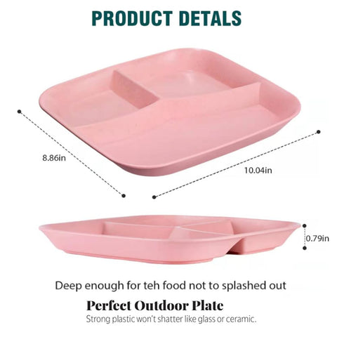 PUPOPIK divided-plate stack stores neatly for easy kitchen organization.