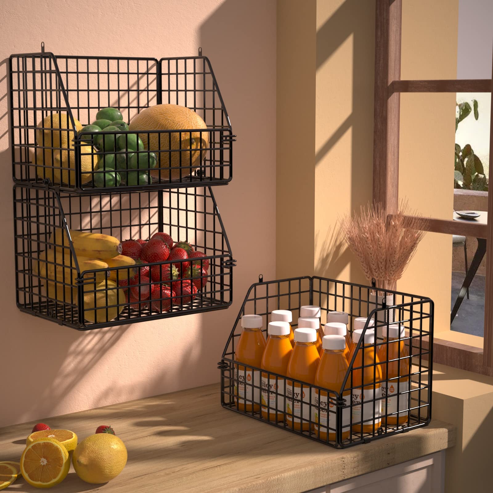 PUPPYCUTE hanging stackable baskets as a desktop organizer