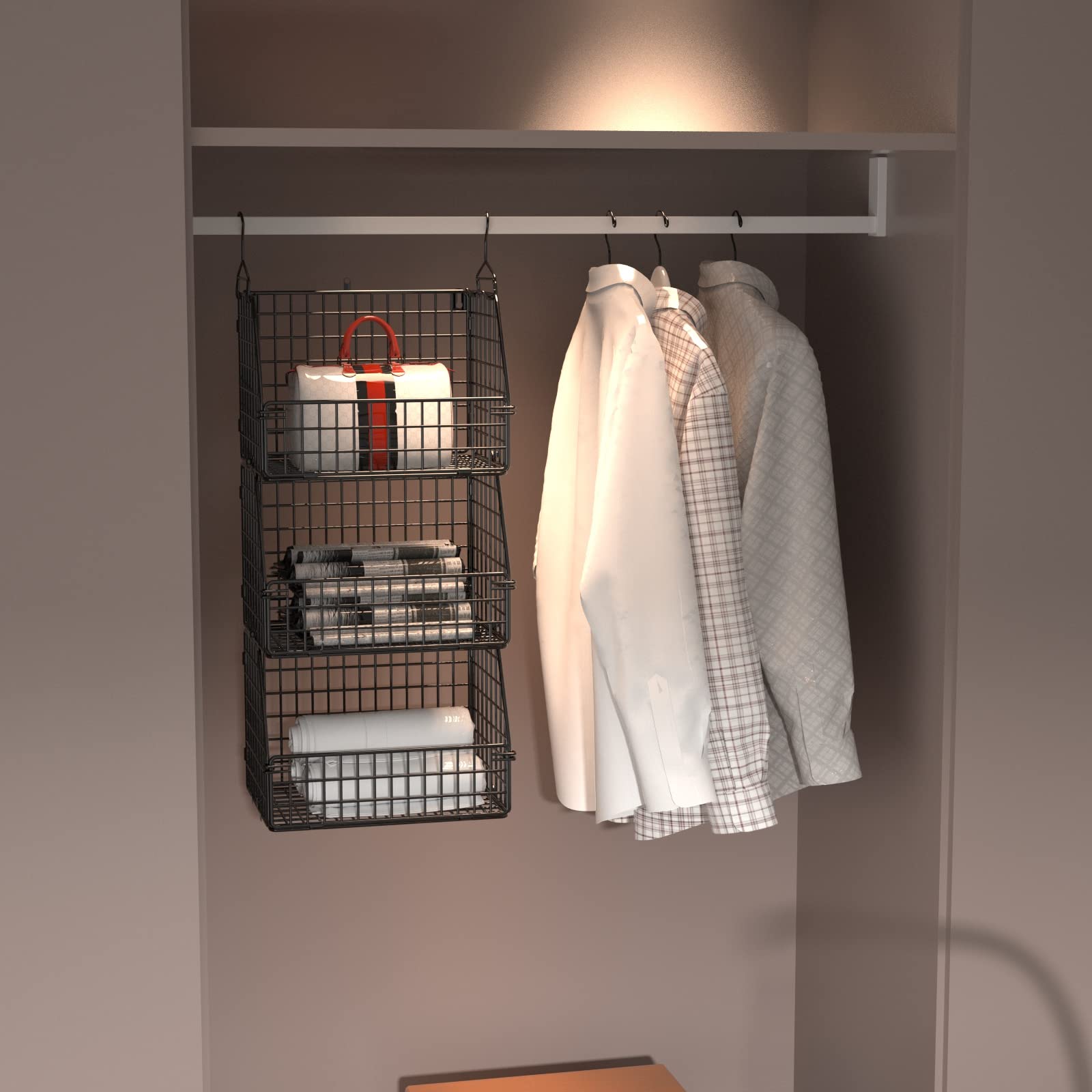 PUPPYCUTE wall-mounted basket for easy closet organization