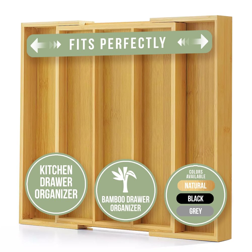 Purawood bamboo silverware tray highlighting durable, eco-friendly design.