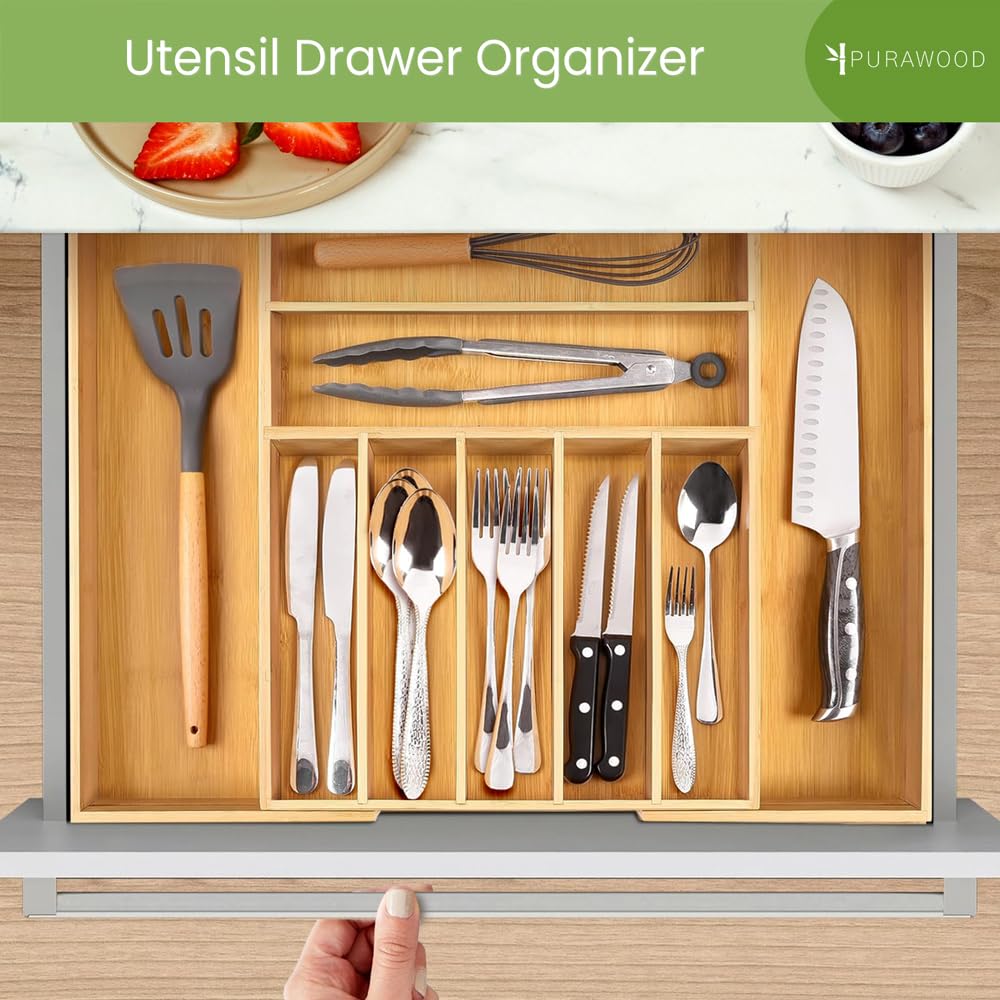 Purawood multiuse organizer suits kitchen, office, or jewelry storage.