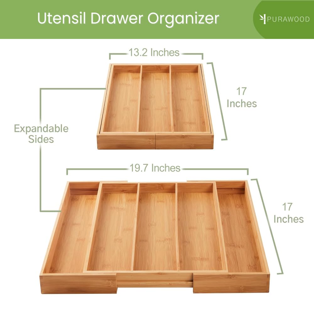 Purawood water-resistant bamboo organizer ready for quick cleaning.