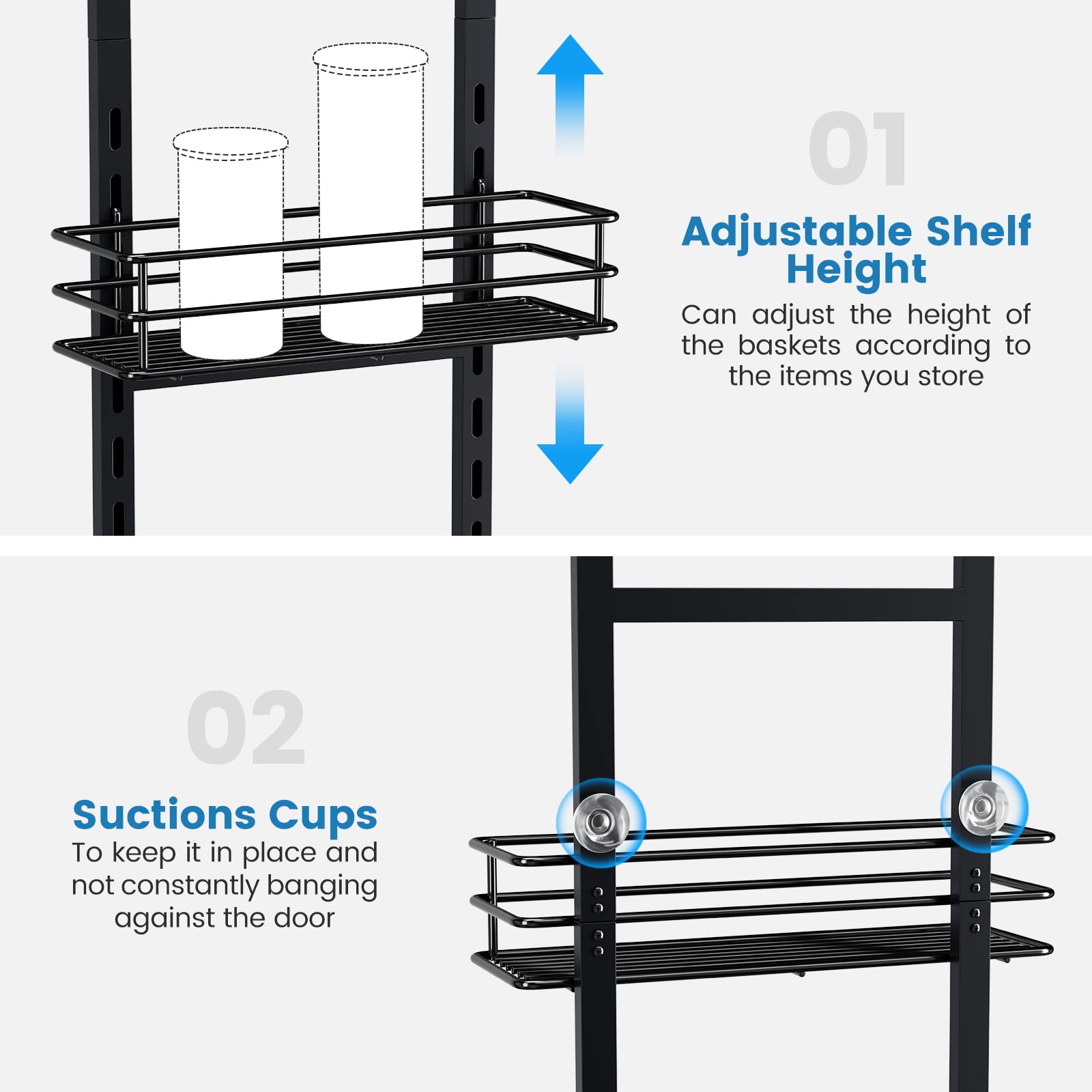 Purdaz pantry organizer on-door with durable metal build resists rust.