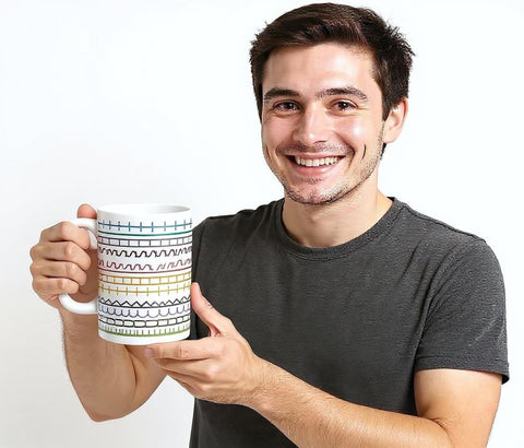 Pure Compression hidden message mug handle close-up, comfortable grip for daily use