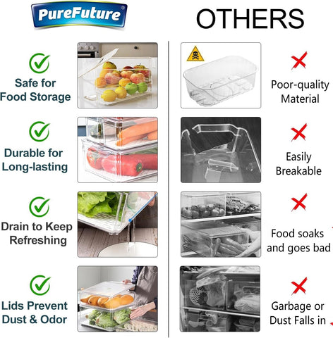 Pure Future stackable design maximizes fridge space and tidy shelves.