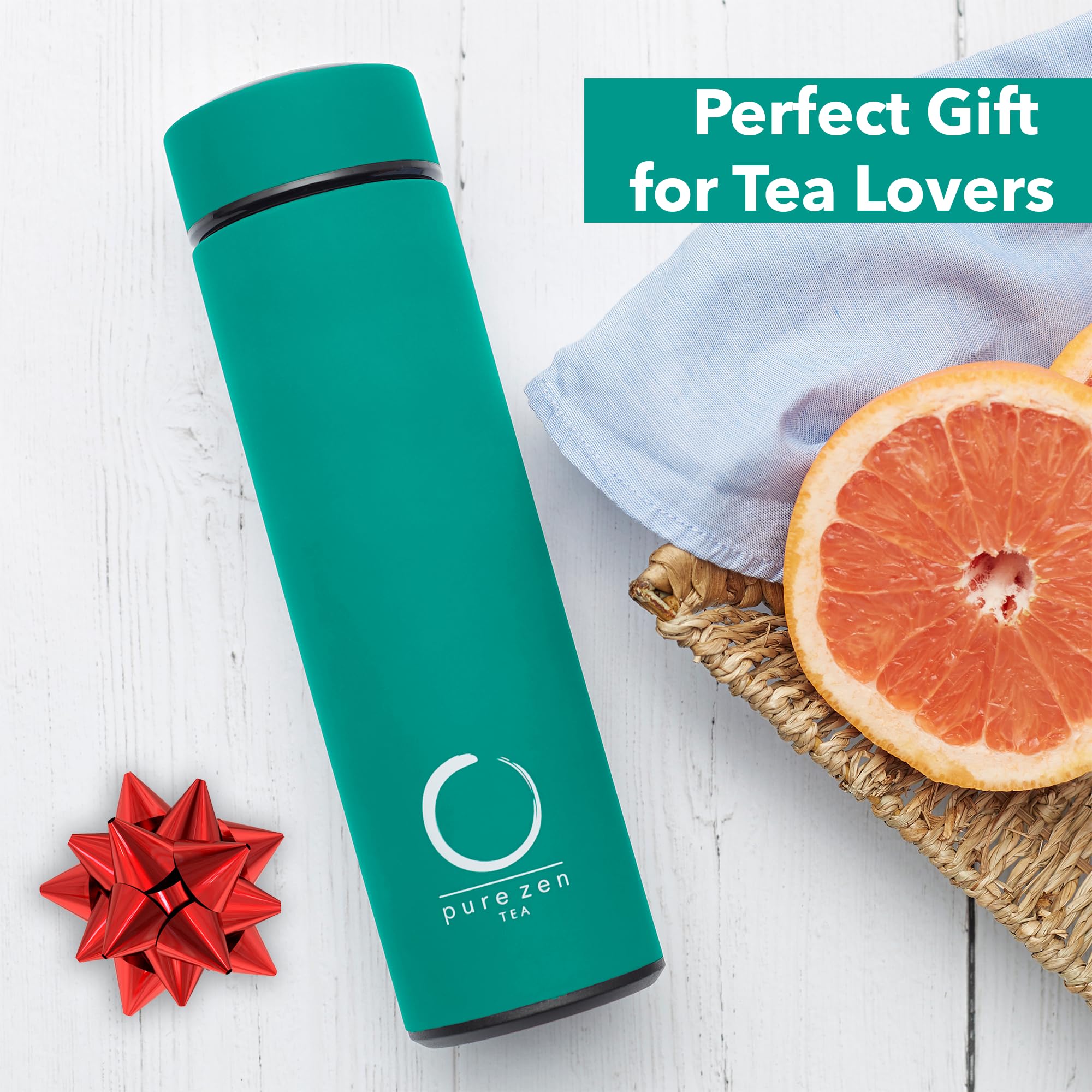 Pure Zen Tea thermos gift-ready packaging makes a thoughtful present for tea lovers.
