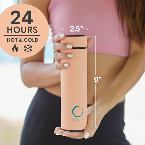 Pure Zen Tea thermos infuser top view highlights easy steeping access
