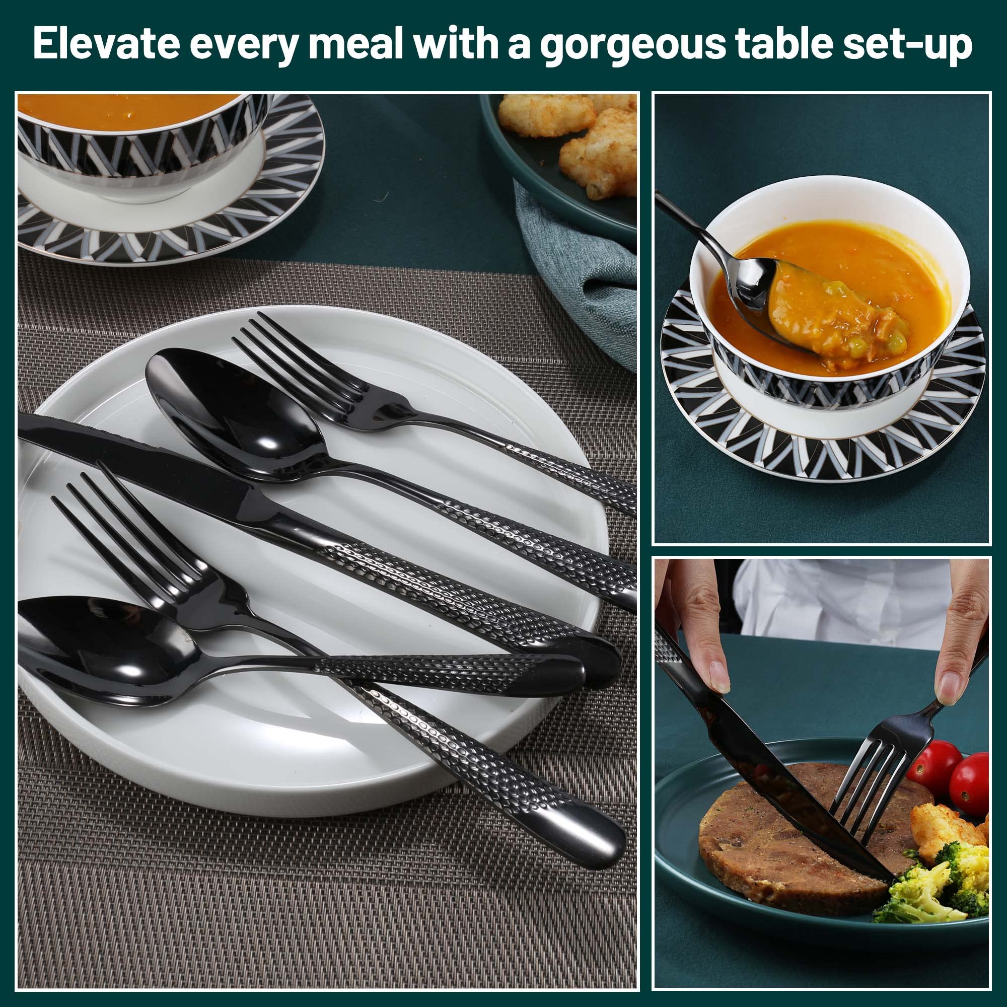 PUREAIN 30-piece flatware set displayed for versatile settings.