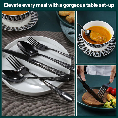PUREAIN 30-piece flatware set displayed for versatile settings.