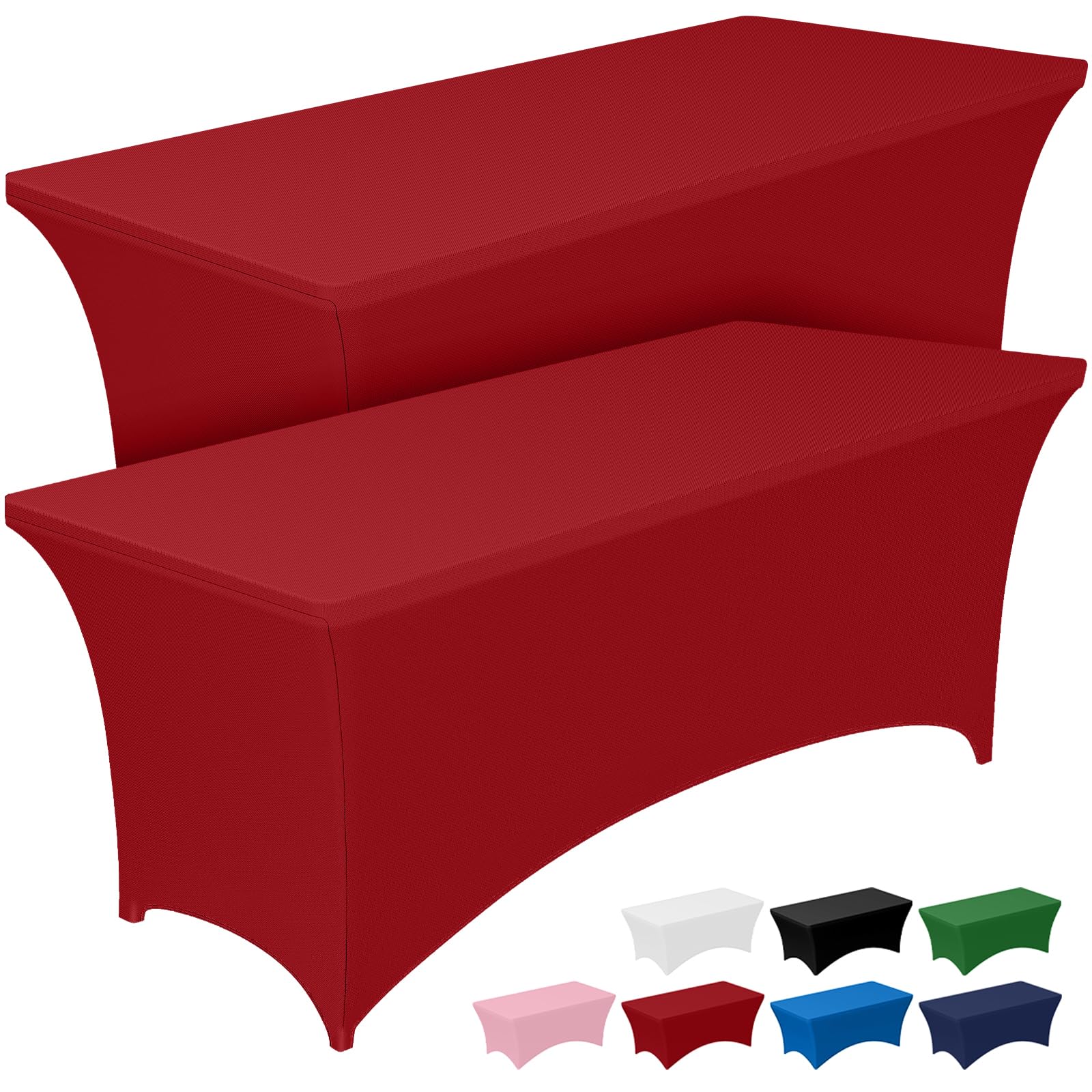 Pureegg 6ft tablecloth 2-pack with tight-fit red cover for professional presentation.