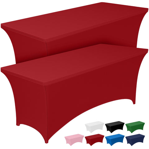 Pureegg 6ft tablecloth 2-pack with tight-fit red cover for professional presentation.