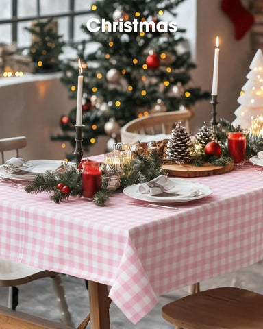 Pureegg chic pink plaid design enhances celebration decor.