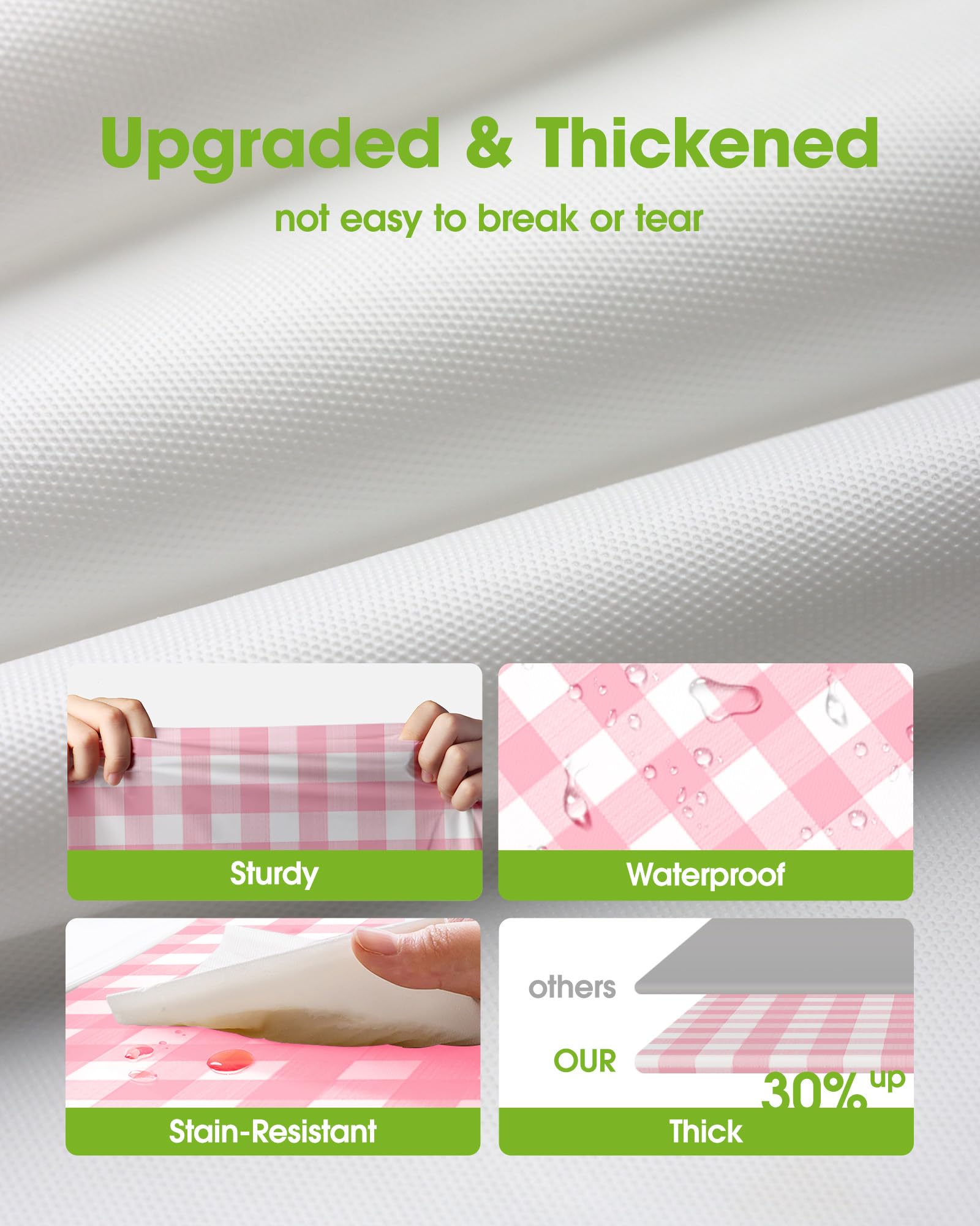 Pureegg disposable party tablecloth enables quick cleanup after gatherings.