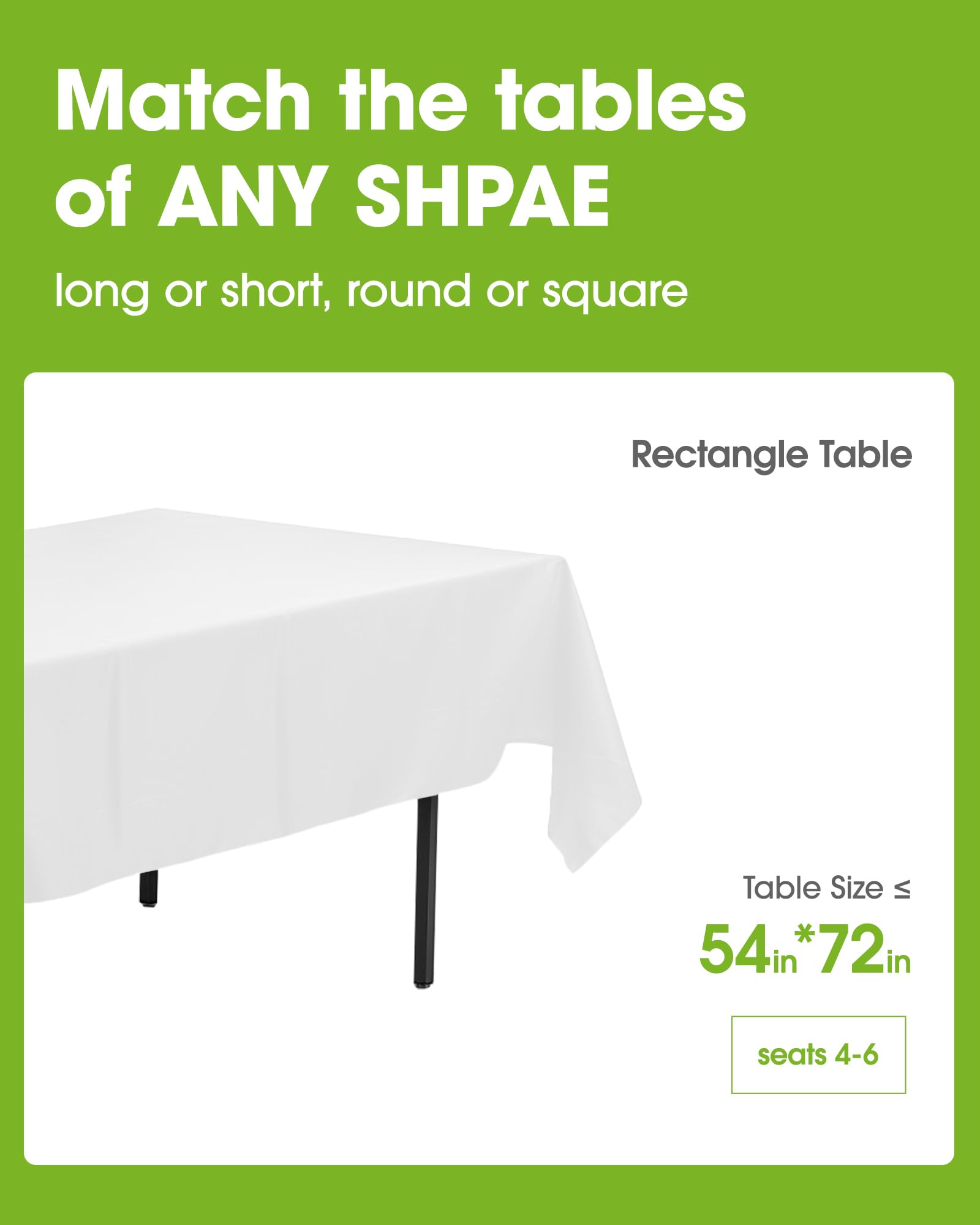 Pureegg disposable tablecloth 10-pack for convenient party cleanup.