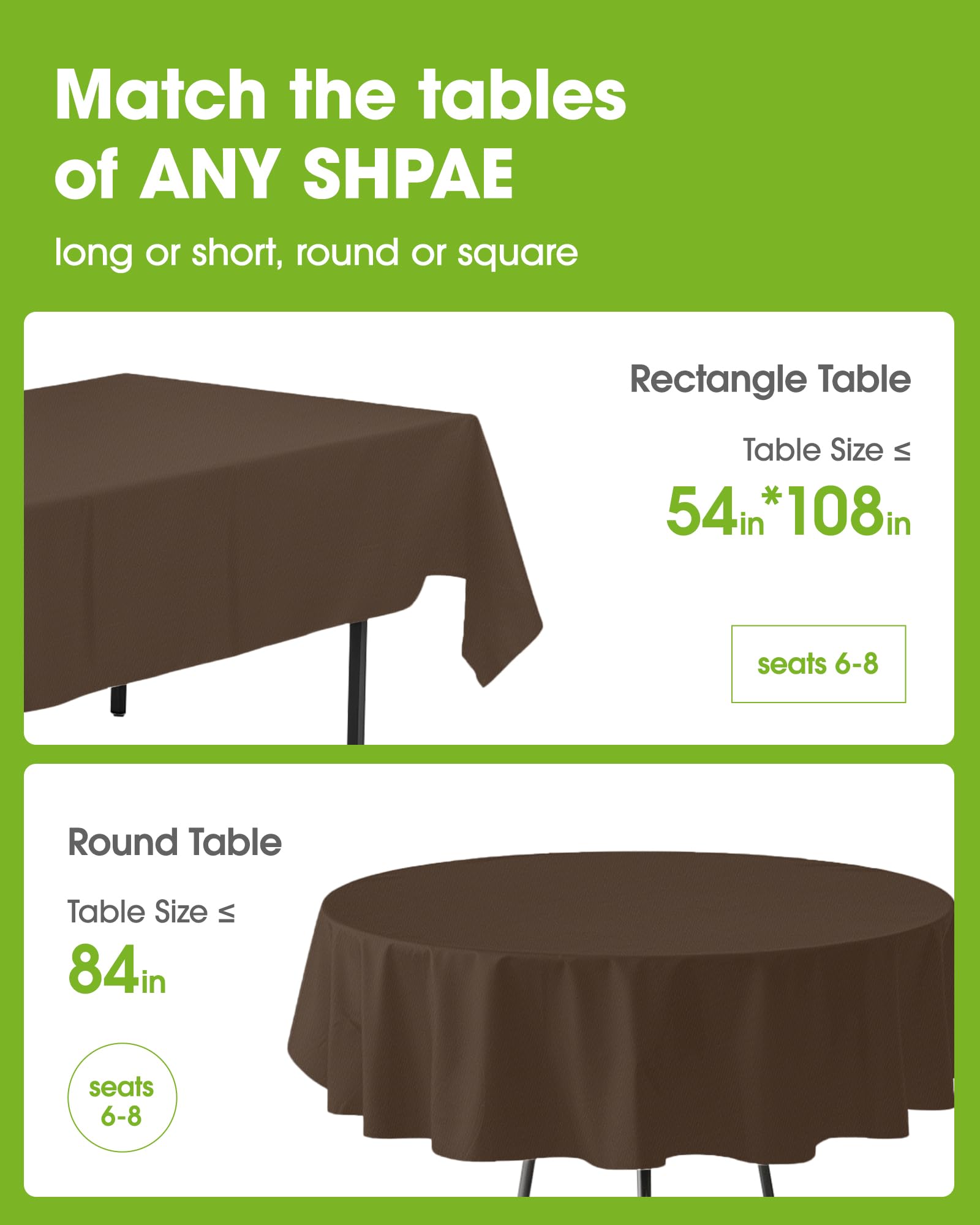Pureegg disposable tablecloth pack 10-ct ideal for quick cleanups