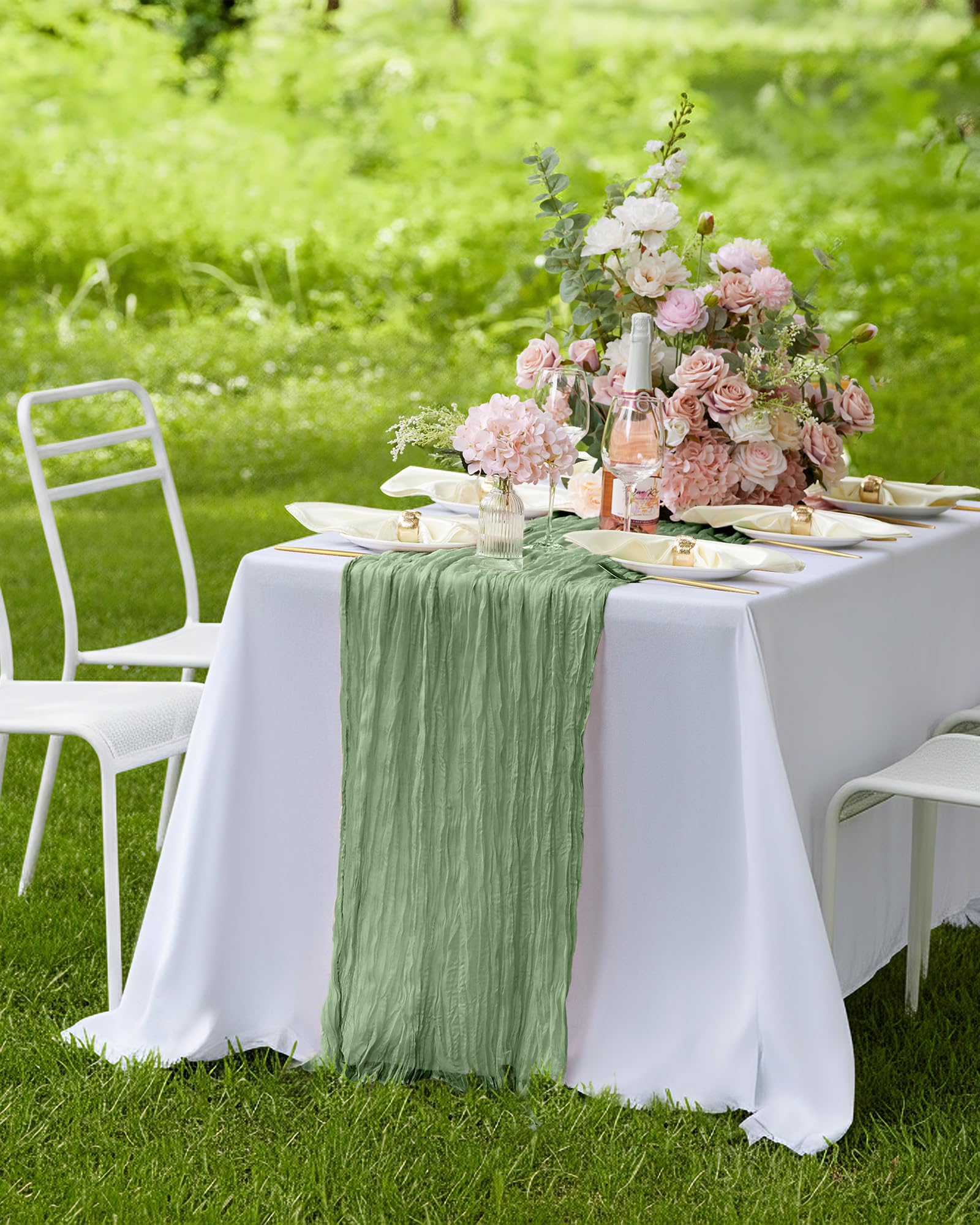Pureegg cheesecloth runner complements farmhouse decor and festive celebrations.