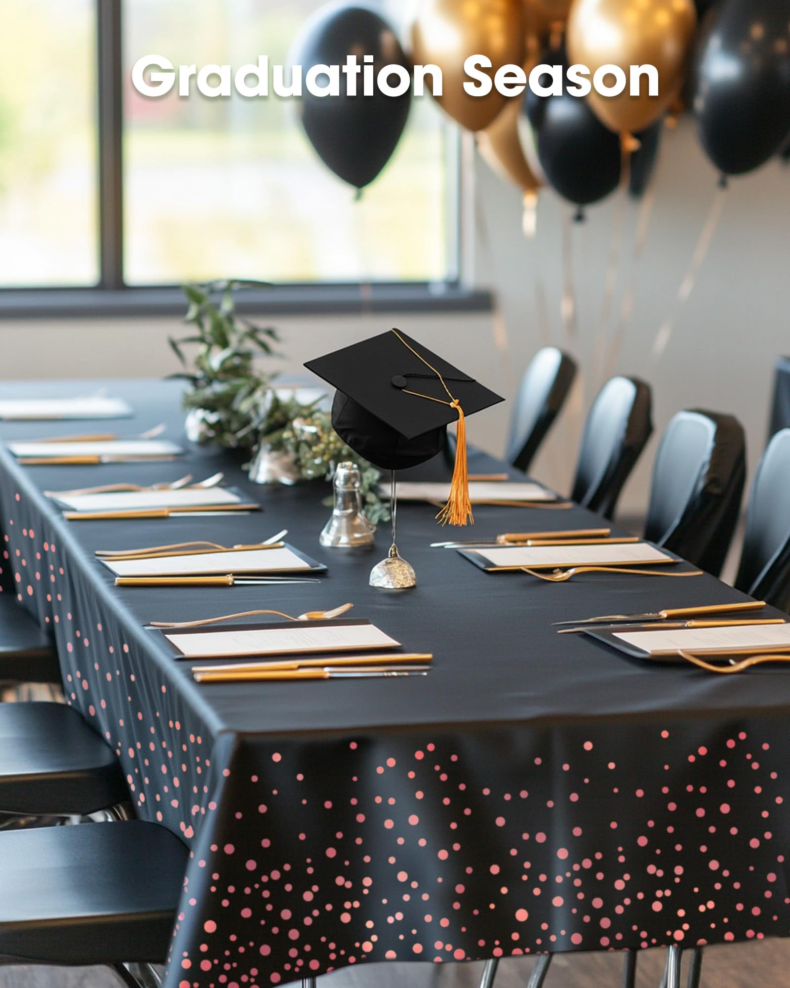 Pureegg graduation decor tablecloth fits festive graduation celebrations.