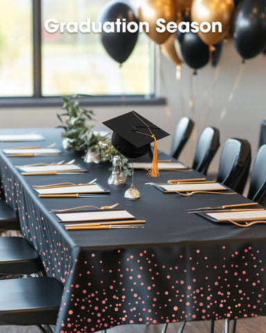 Pureegg graduation decor tablecloth fits festive graduation celebrations.