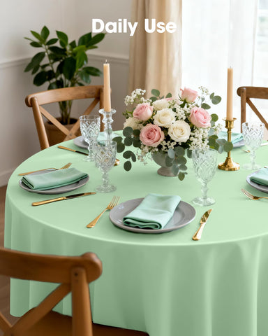 Pureegg leakproof tablecloth reduces worry about spills during meals.