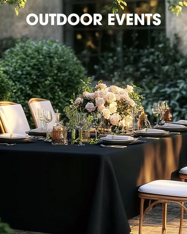 Pureegg outdoor party setup protecting surfaces during gatherings.