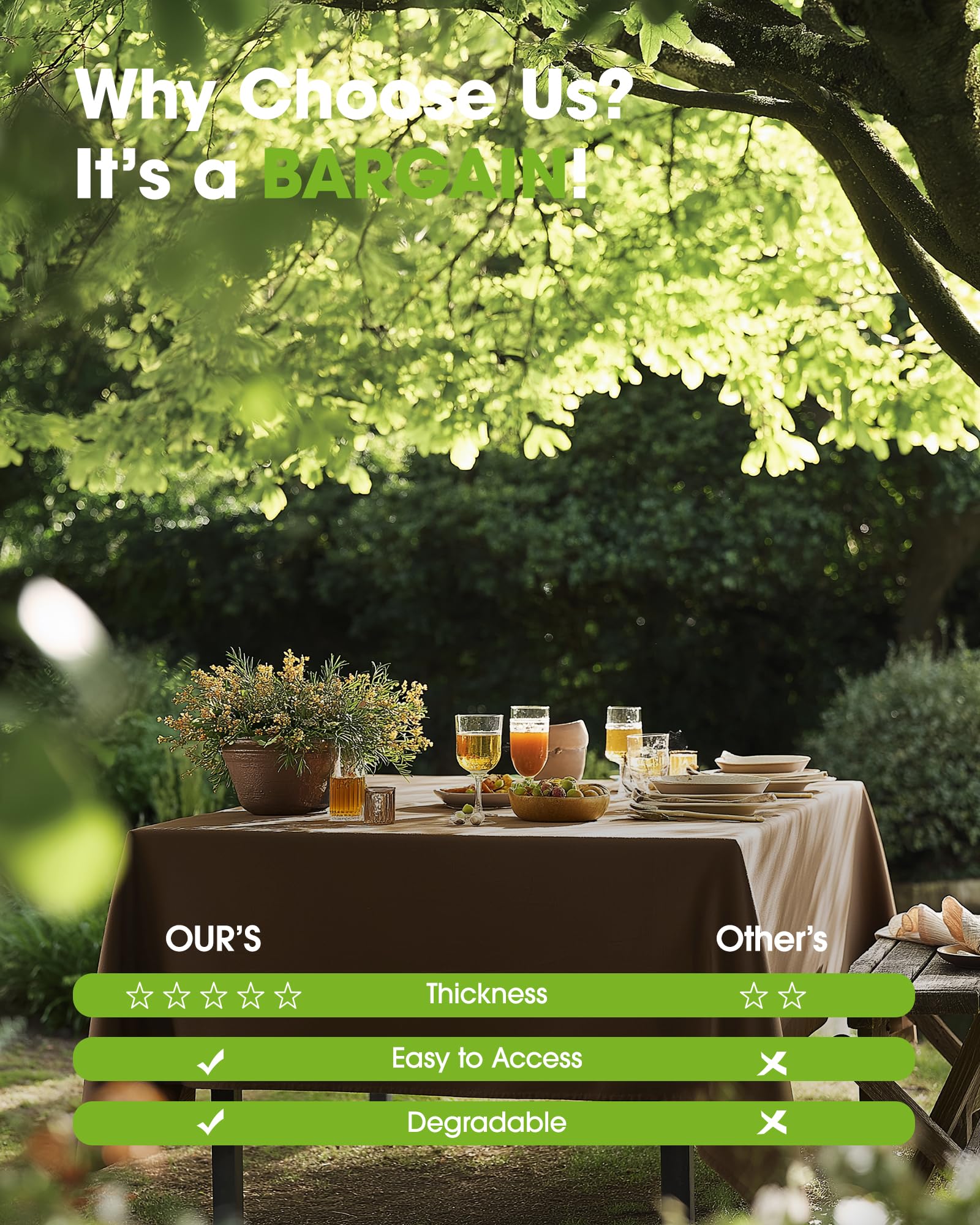 Pureegg outdoor picnic tablecloth adds color while protecting furniture