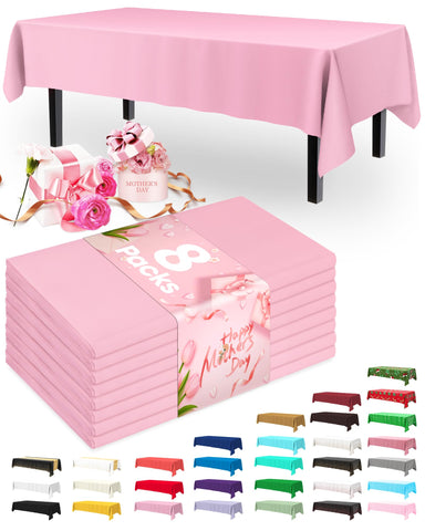 Pureegg pink rectangle tablecloth laid flat for a stylish event and protection