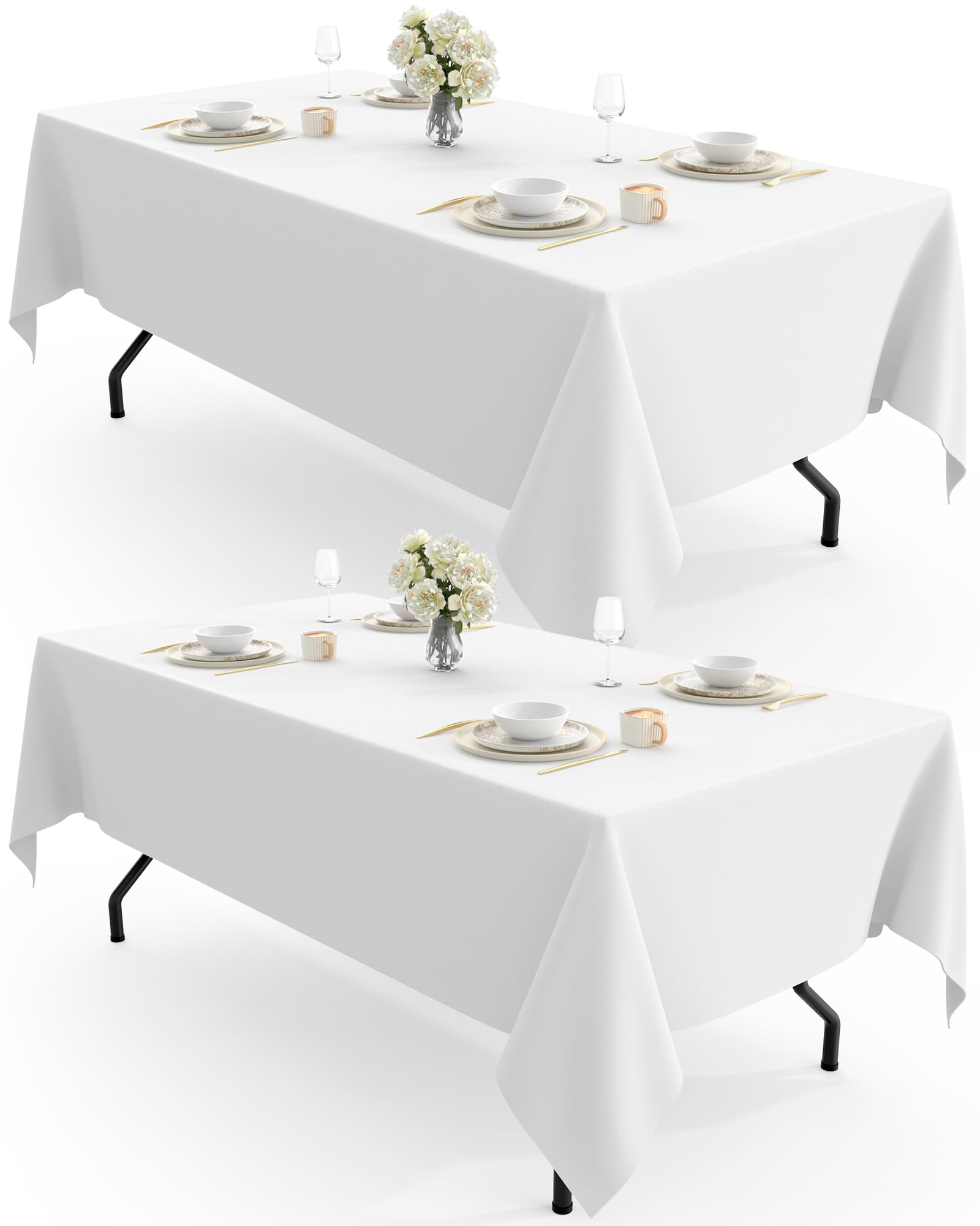 Pureegg rectangle tablecloth 60x102 in white for versatile dining