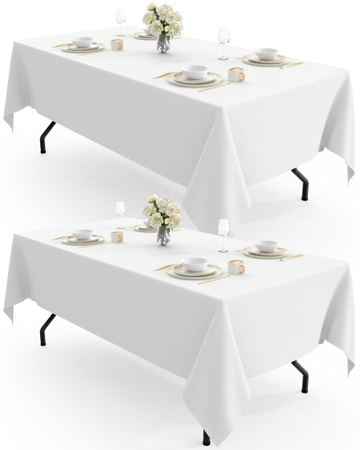 Pureegg rectangle tablecloth 60x102 in white for versatile dining