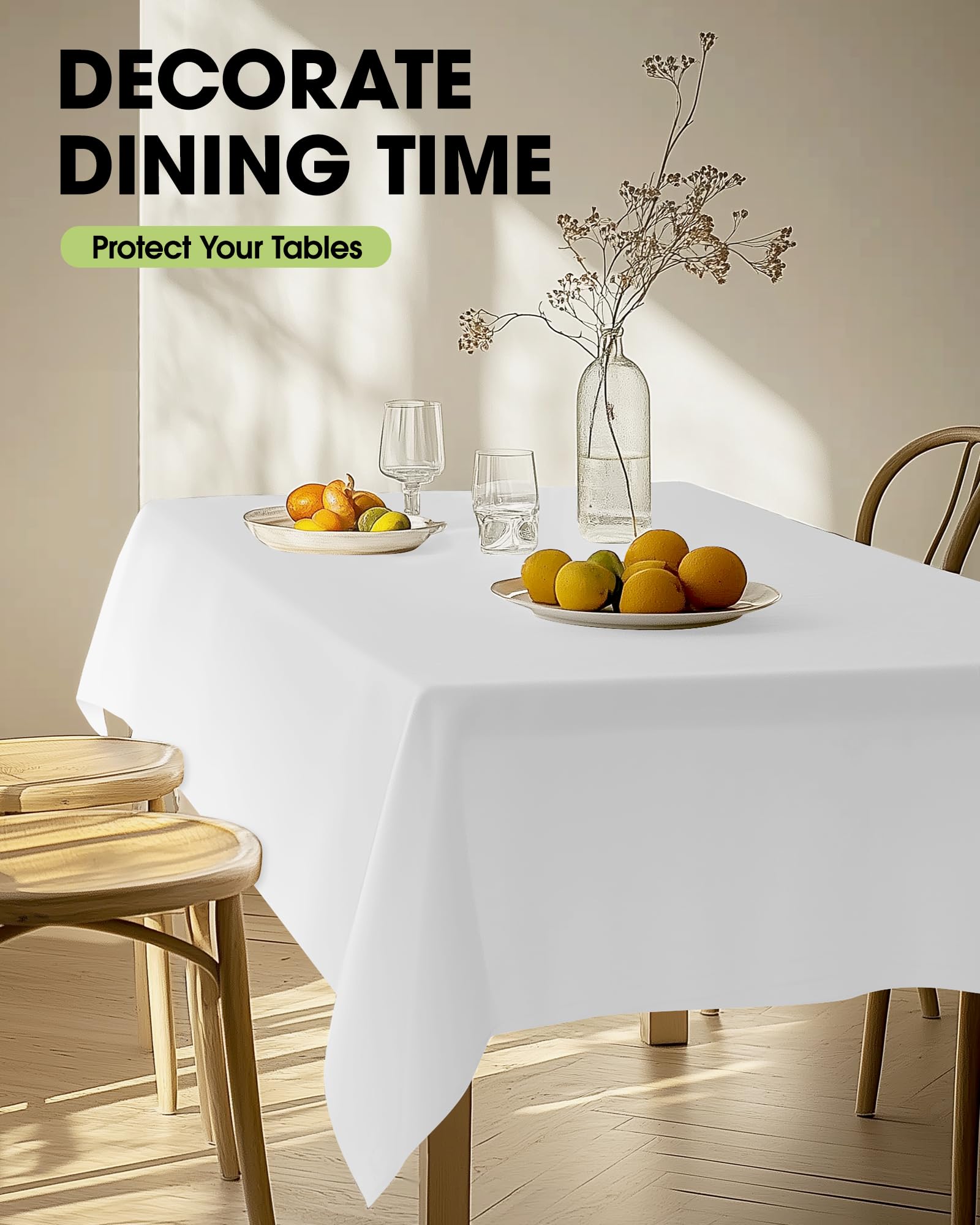 Pureegg 4-pack rectangle table cloth set for versatile events.
