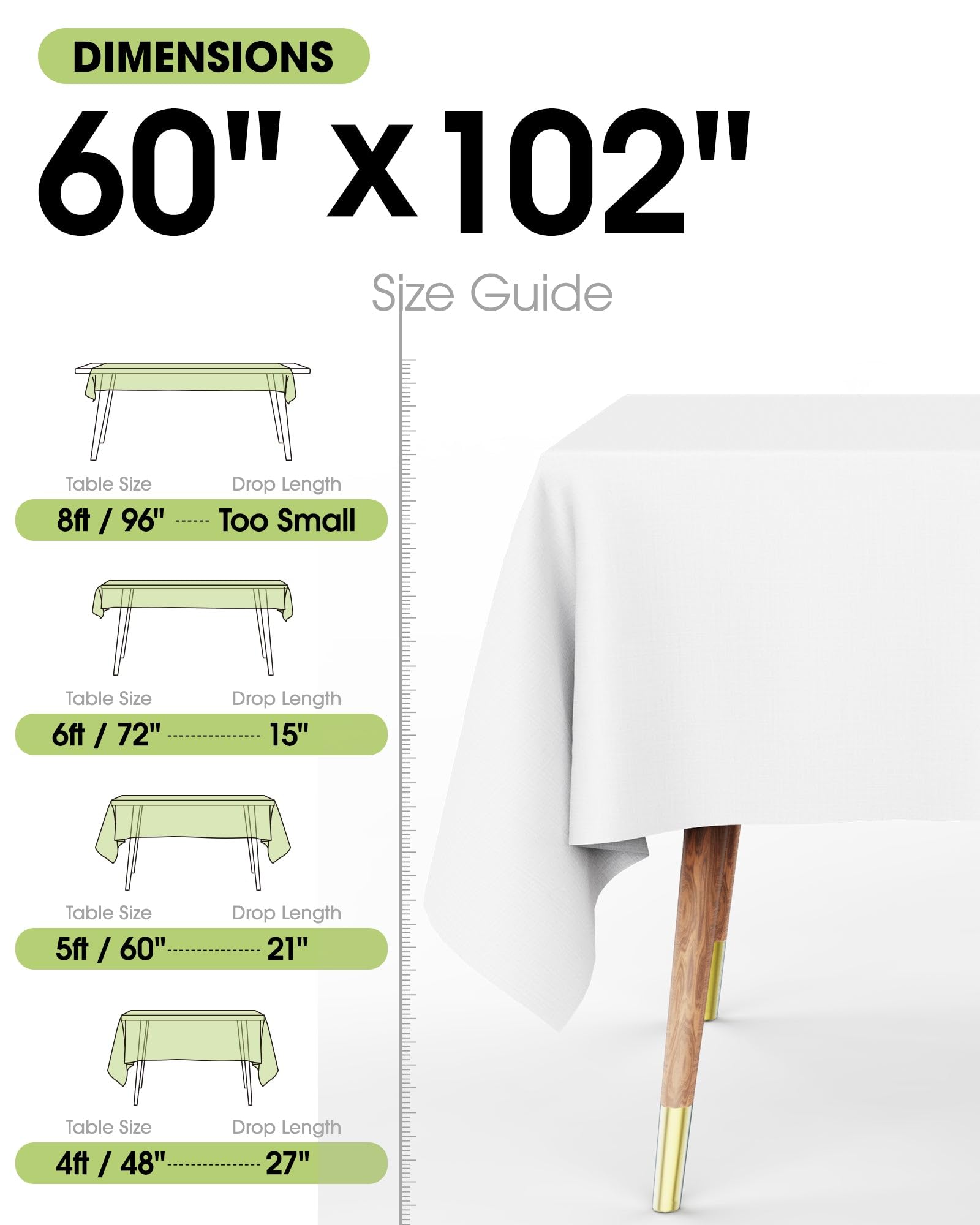 Pureegg rectangle tablecloth is reusable and economical for frequent events