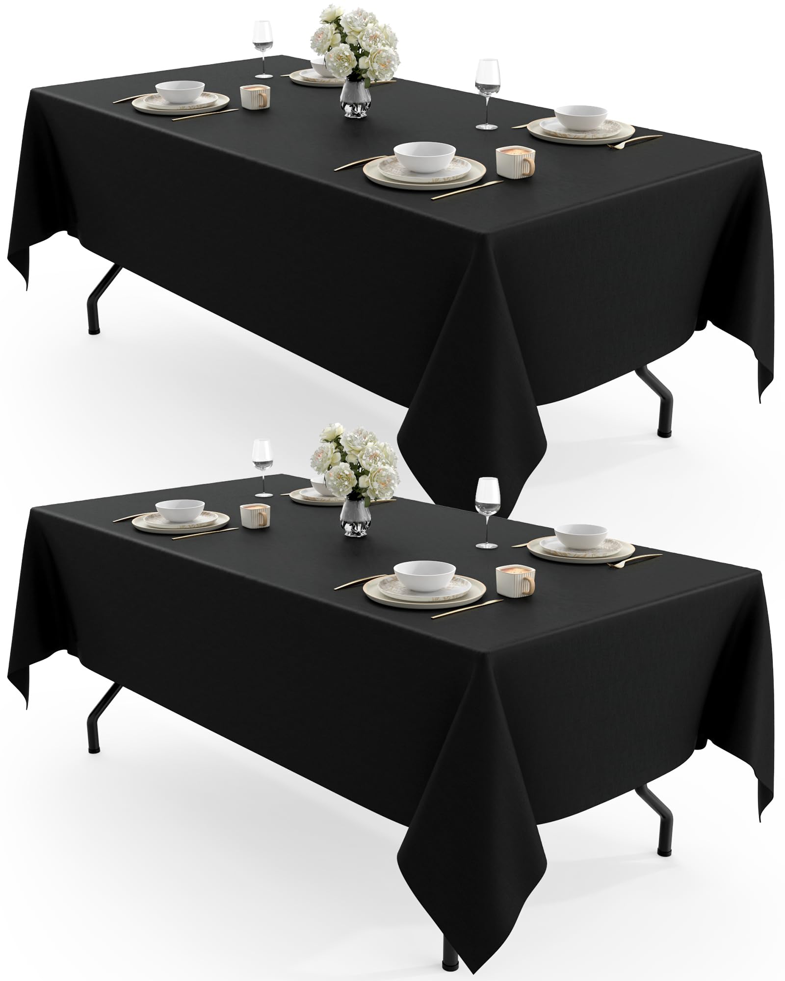 Pureegg rectangle tablecloth with wrinkle-resistant surface for elegant dining settings.
