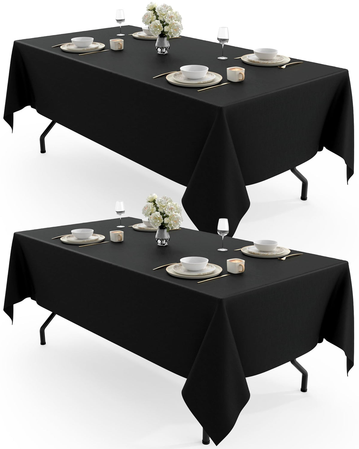 Pureegg rectangle tablecloth with wrinkle-resistant surface for elegant dining settings.