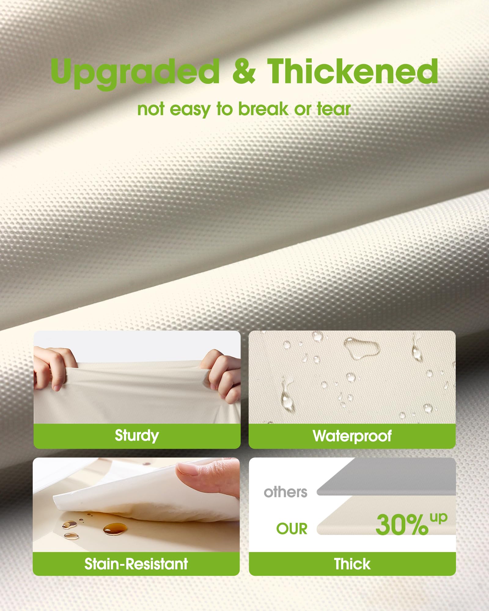 Pureegg ivory round tablecloth outdoors, protecting surface during outdoor dining