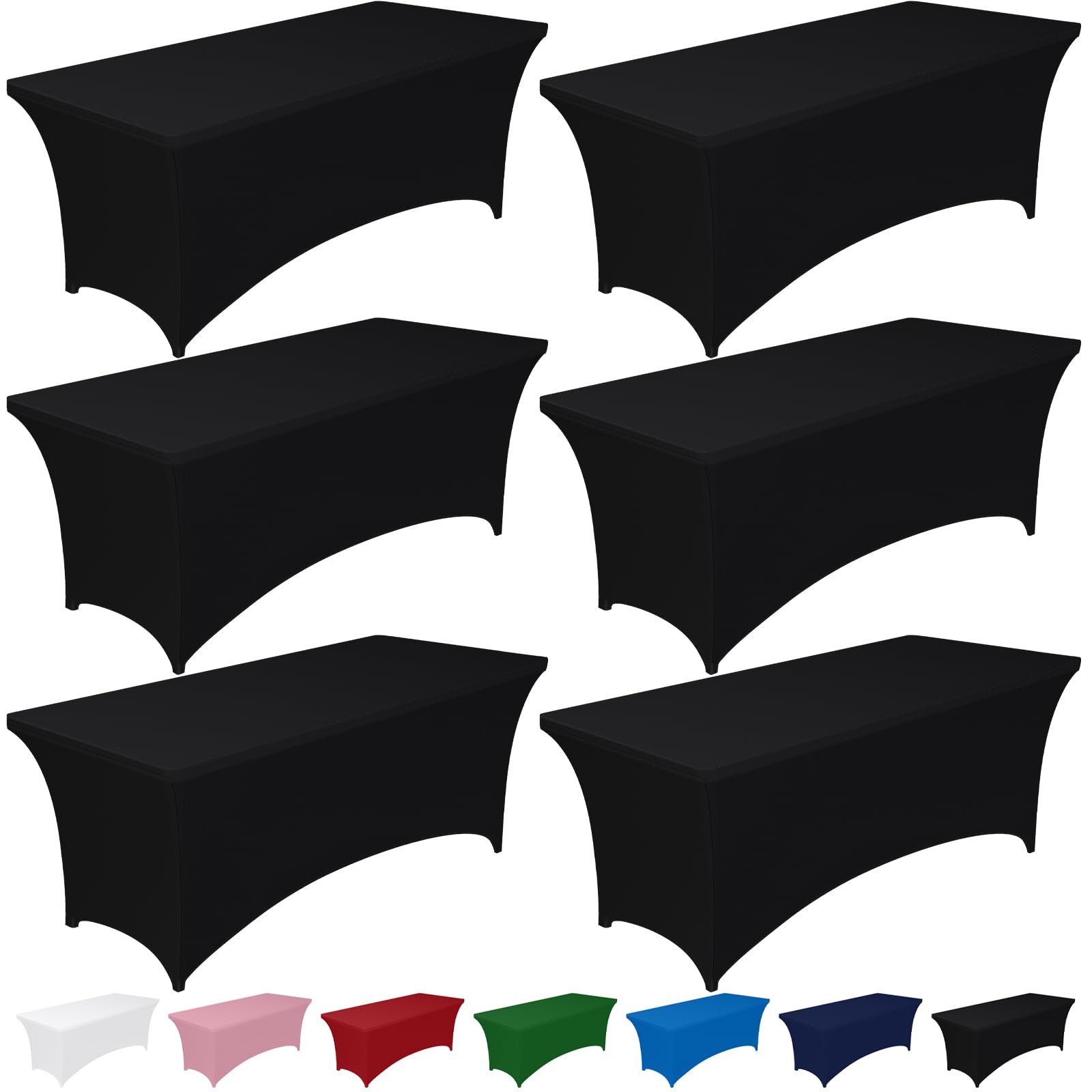 Pureegg Spandex tablecloth on a 6ft table with a sleek, professional look.
