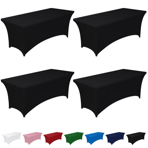 Pureegg Spandex tablecloth on a 6-foot table with a snug, wrinkle-free fit.