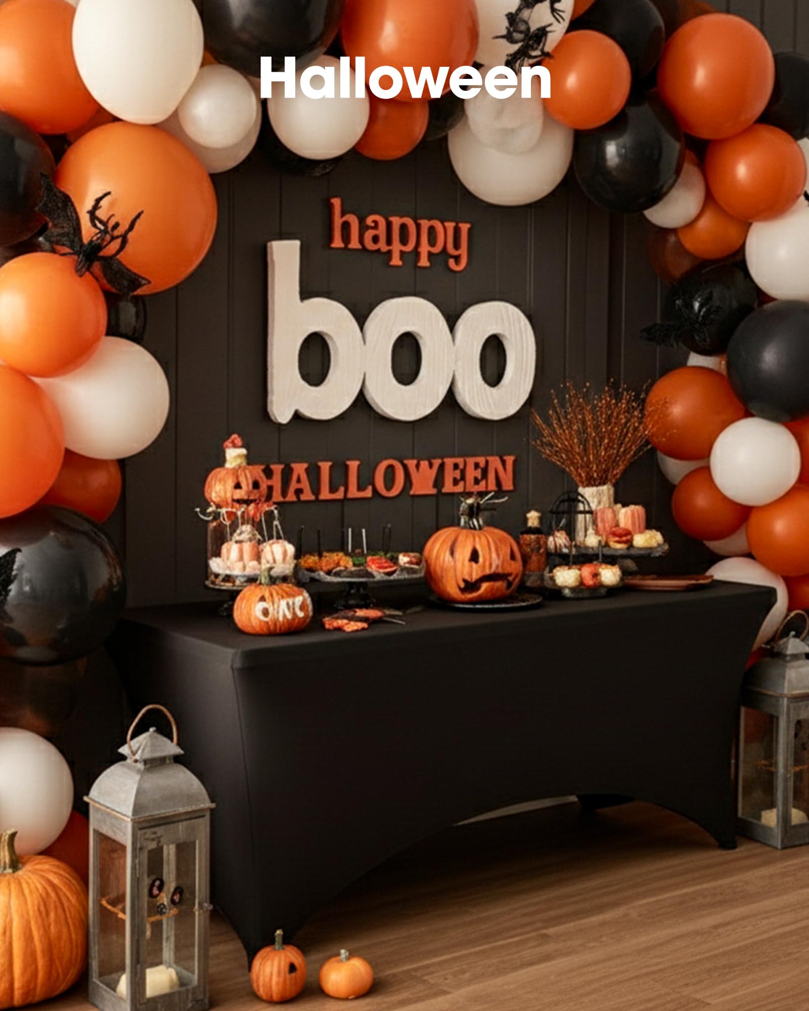 Pureegg 8ft tablecloth in deep black enhances formal settings.