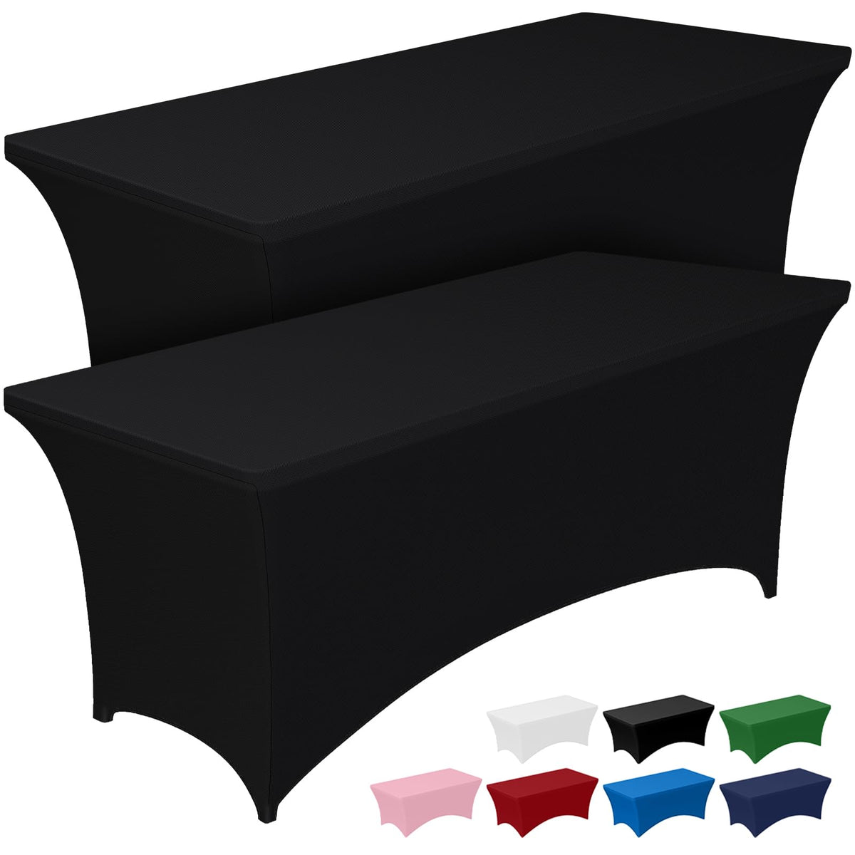 Pureegg 8ft spandex tablecloth in full drape for a polished event.