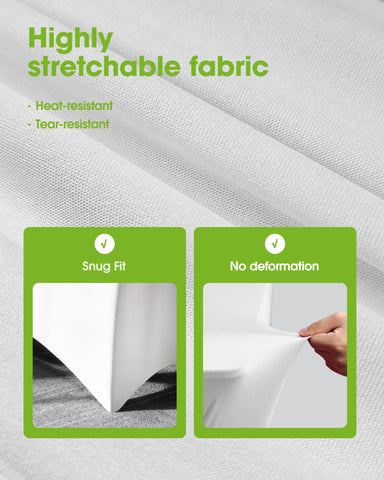 Pureegg spandex tablecloth twin-needle stitching adds edge durability.