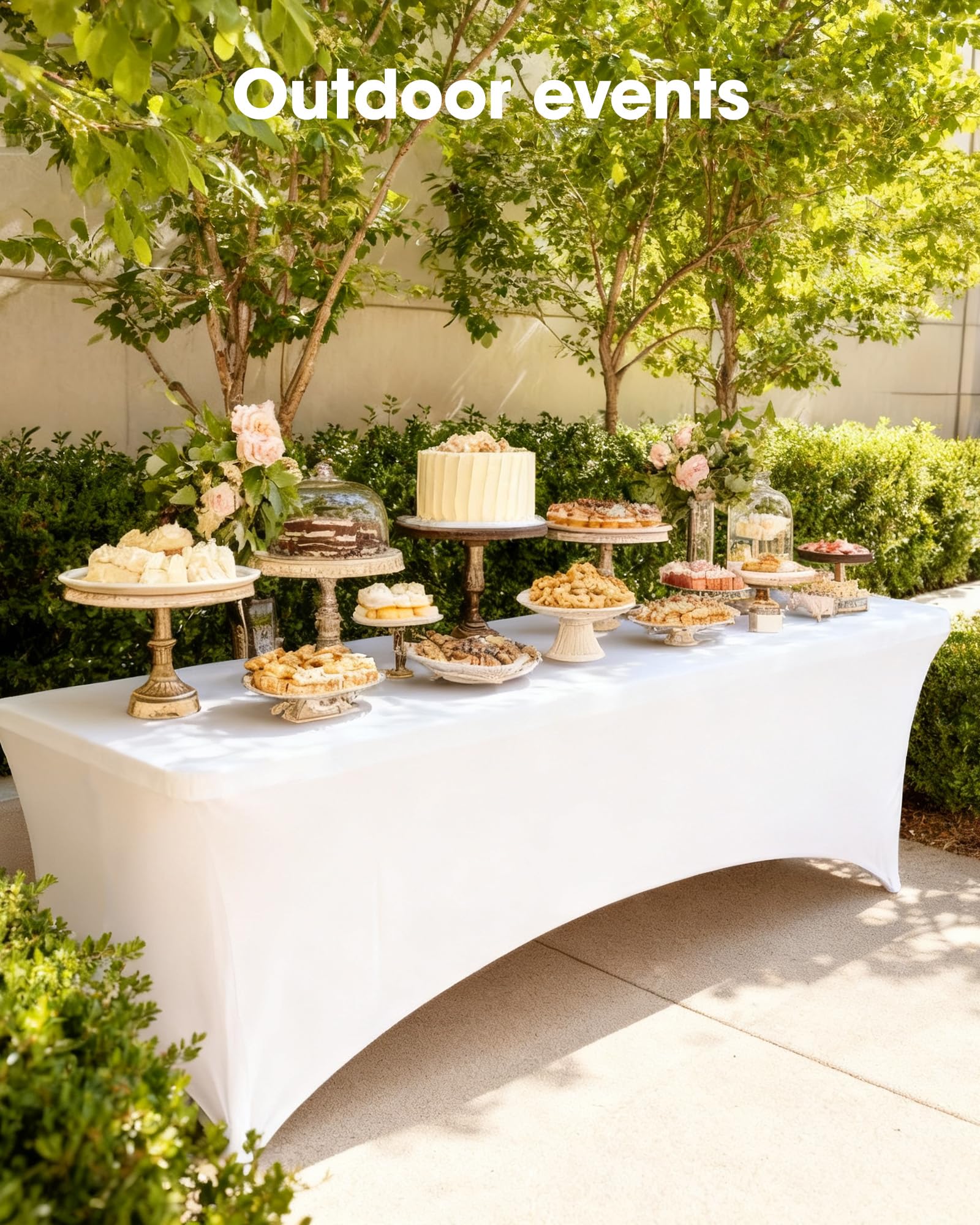 Pureegg spandex tablecloth wedding setup showcases elegant, wrinkle-free presentation.